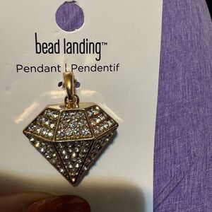 Bead Landing Gold and Silver Diamond Pendant Necklace